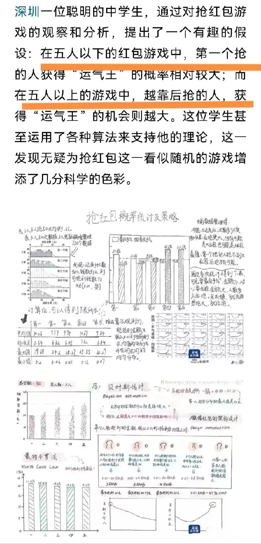 原来过年抢红包还有诀窍。根据数学概率统计分析，五人以下的红包，你要抢先，越靠前抢