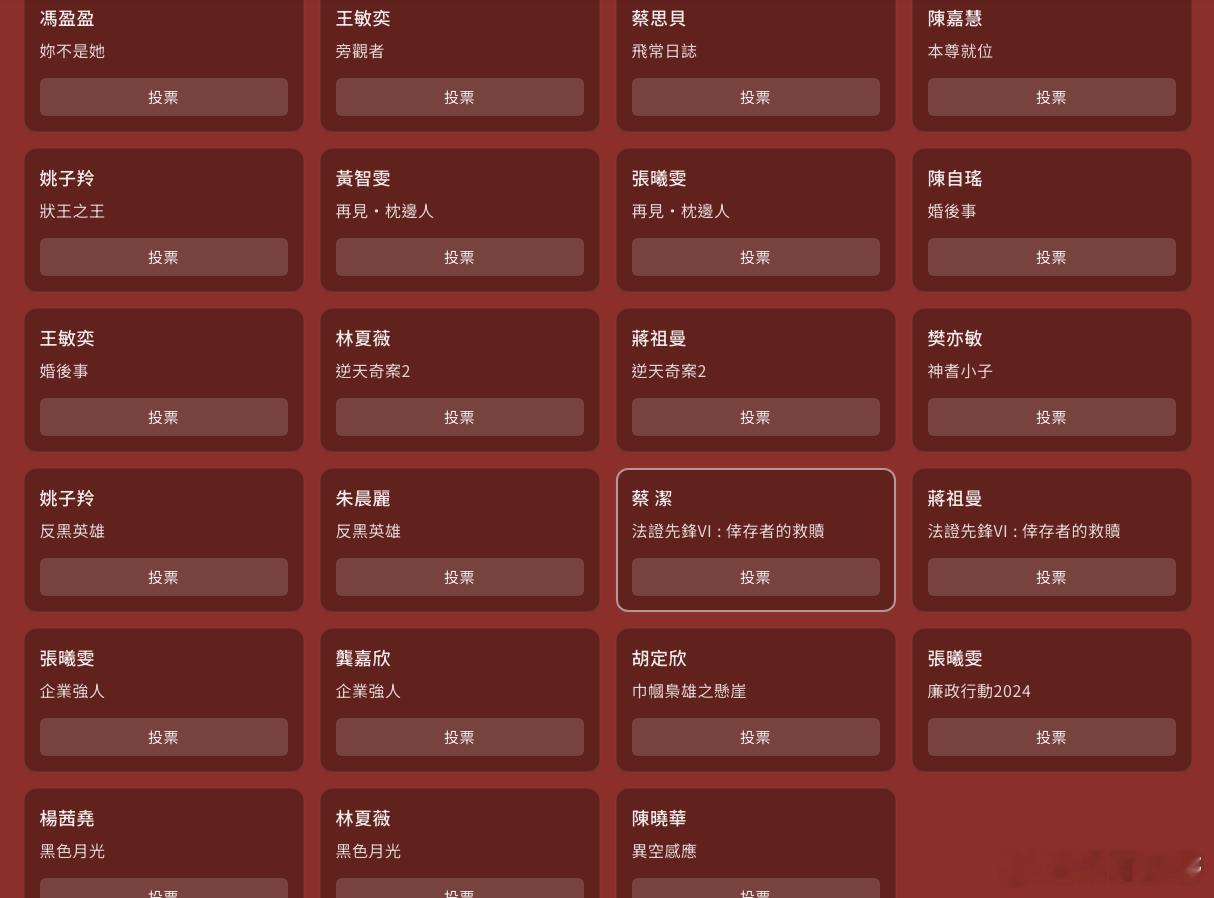 萬千星輝頒獎典禮2024丨最佳女主角提名 