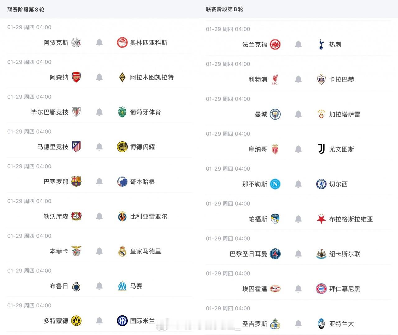 明晨4点大逃杀！欧冠末轮18场同开：8队同积13分 同分先看净胜球已确认晋级16