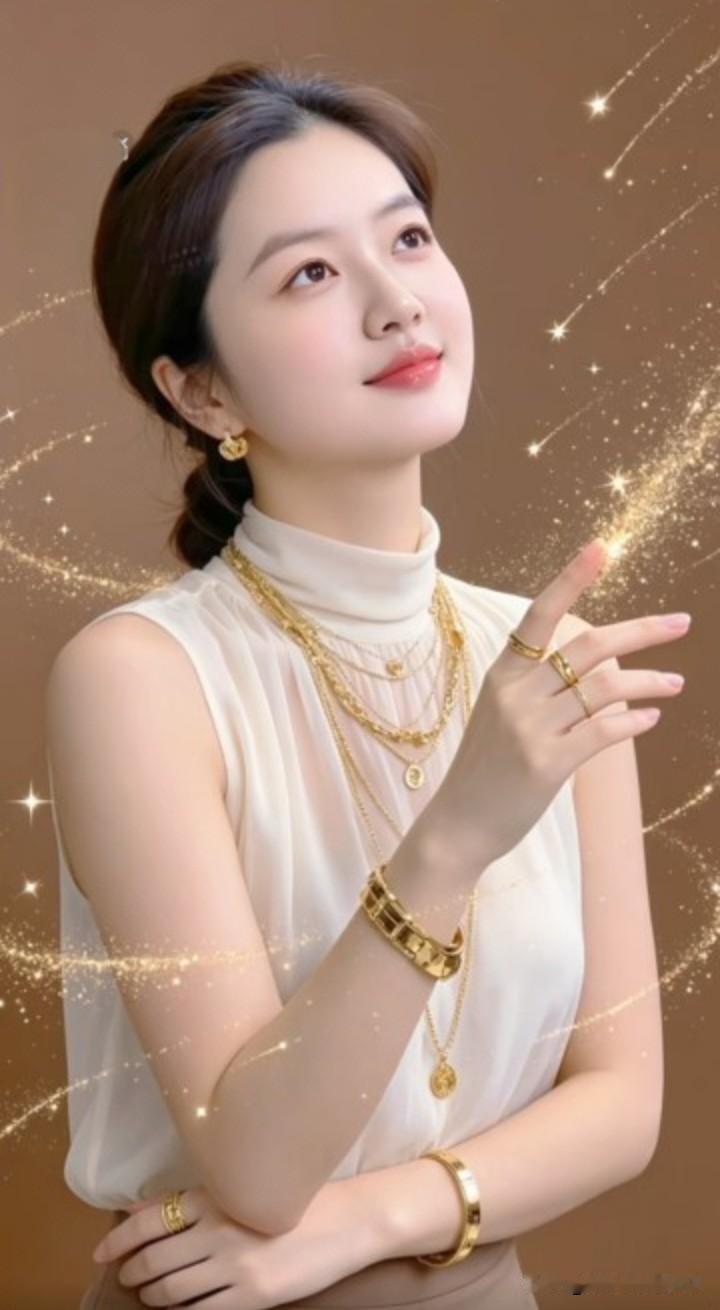 “金钗玉佩映，笑语如花绽”，令我忆起古代闺阁千金。春日花园中，一群华服女子头戴金