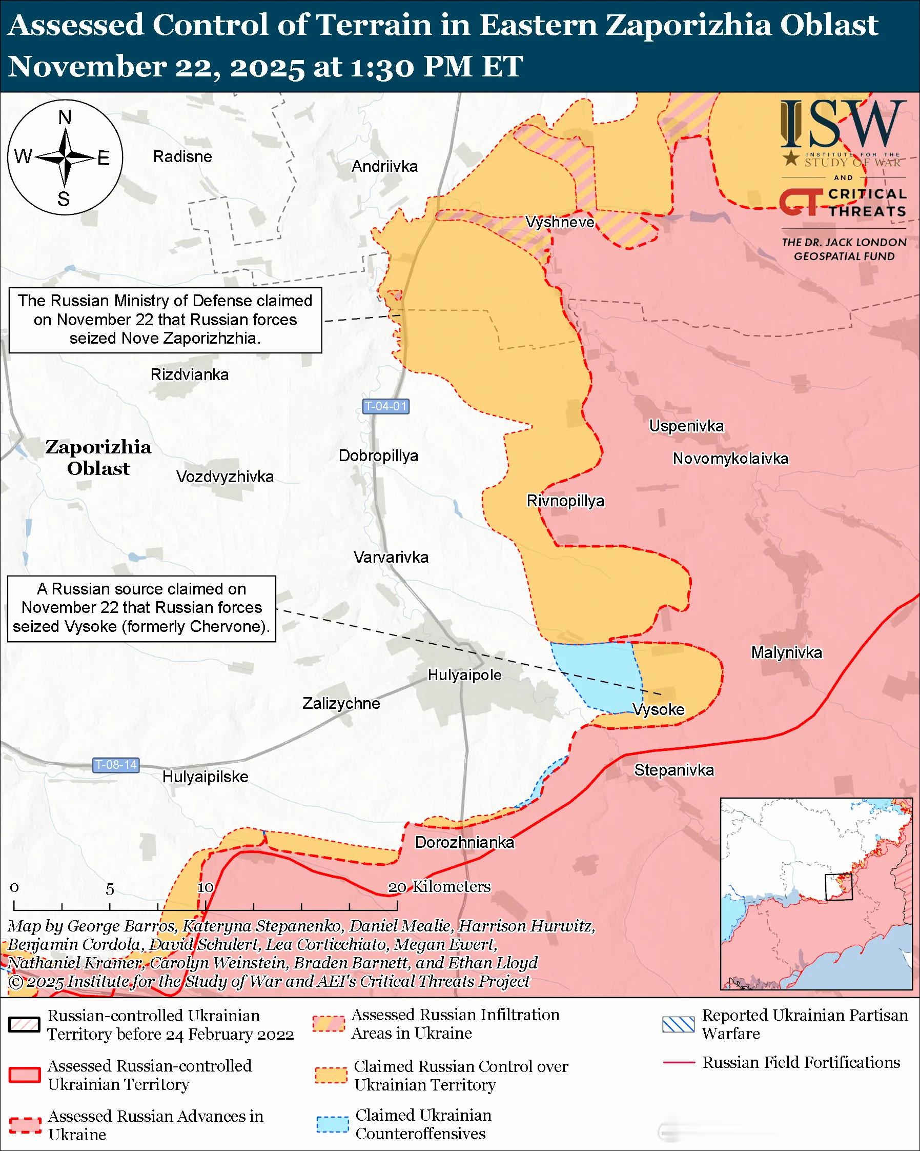 南方轴心俄军目标：守住前线阵地，确保后方免受乌克兰军队袭击，并推进至扎波罗热市的