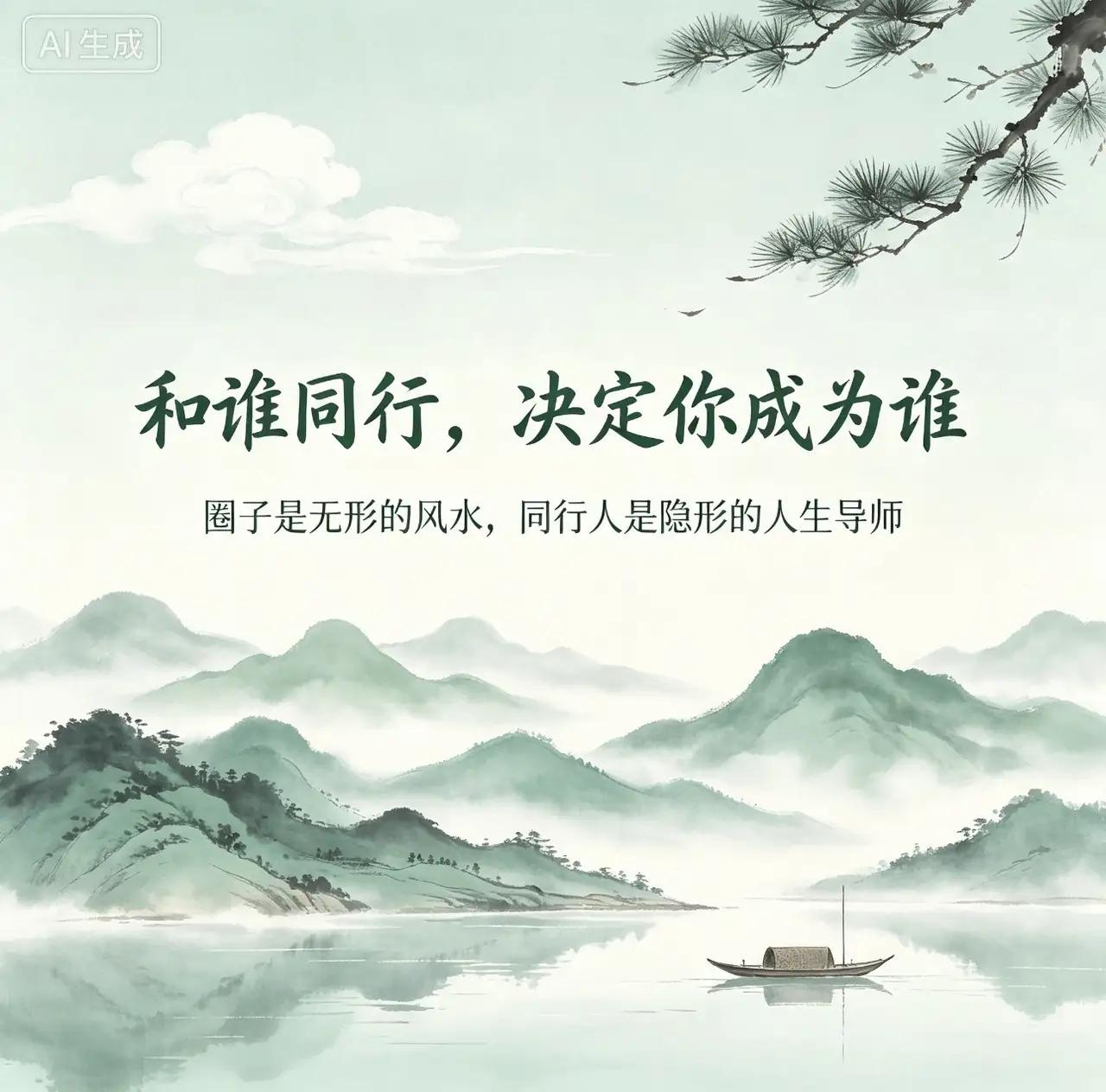 人这一生，和什么样的人同行，慢慢就会活成什么样的人。环境无声，人心潜移默化。很多