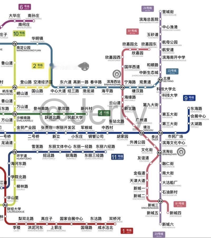 天津地铁未来规划简直太牛了，感觉会给出行带来巨大便利。中心城区的加密线网，能让地