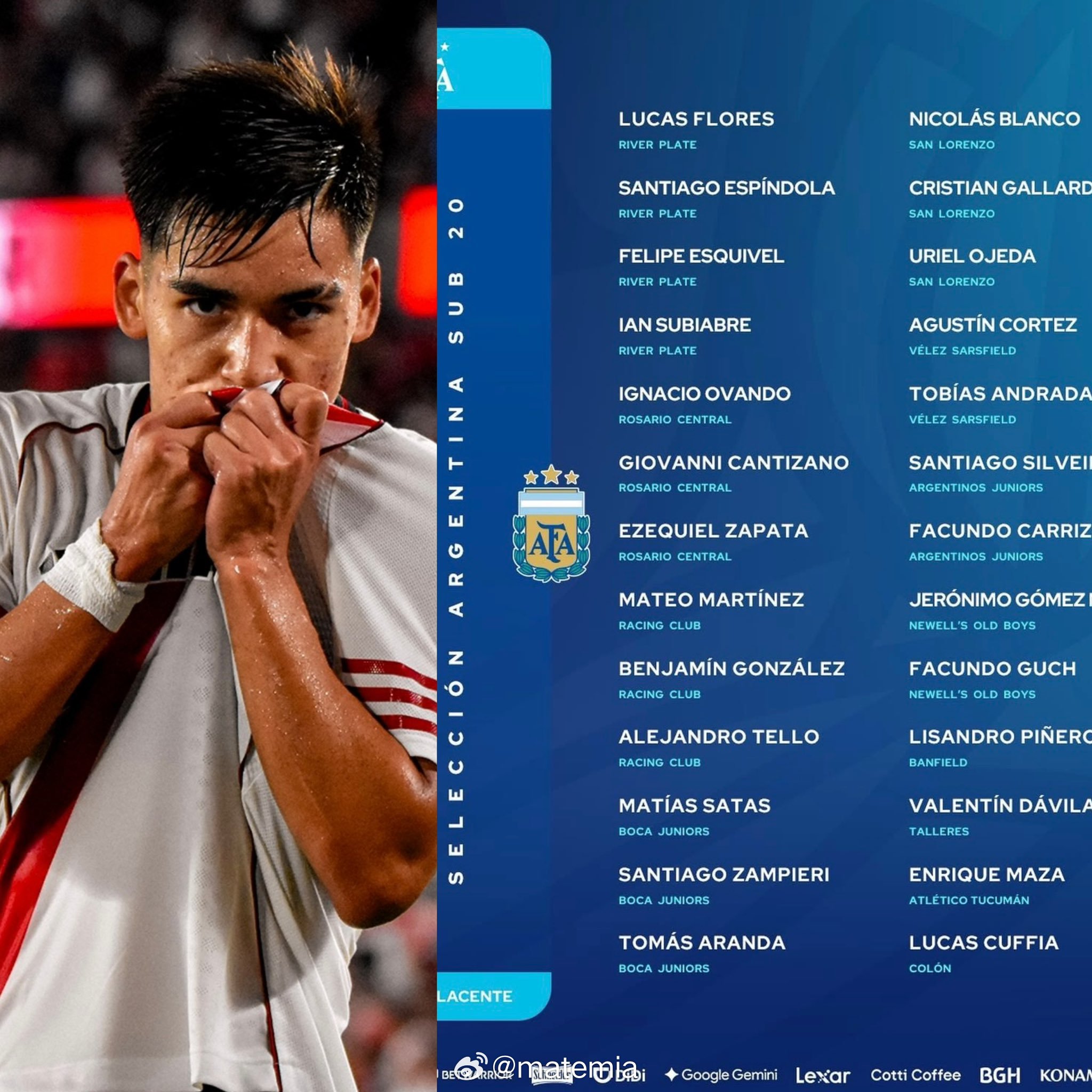 河床河床青训 四名河床小将入选阿根廷U20国家队新一期名单🇦🇷👦伊恩·苏比