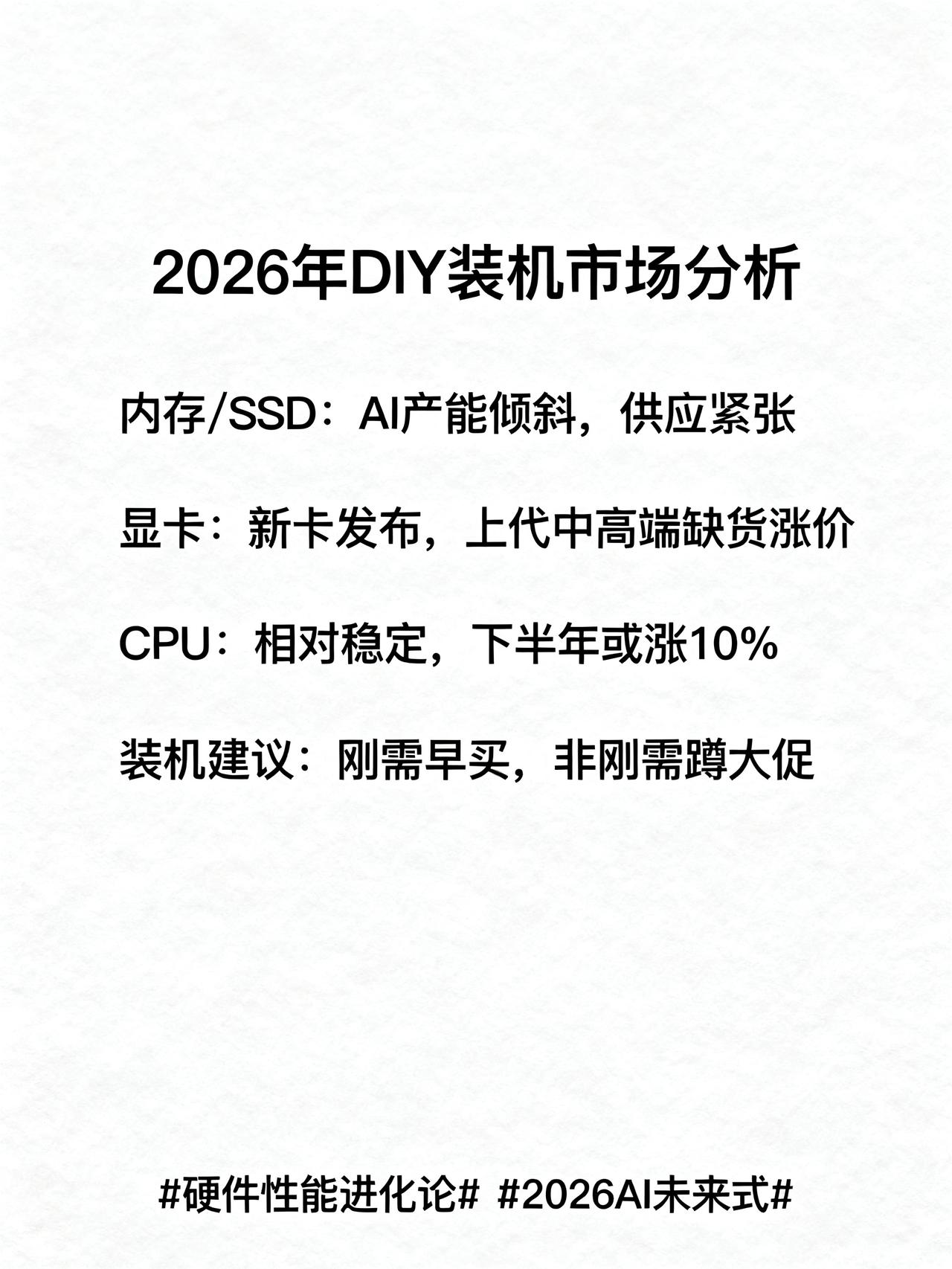 9月23日硬件市场观察：存储厂商专利战升温，DIY装机配件行情一览
这篇内容整理