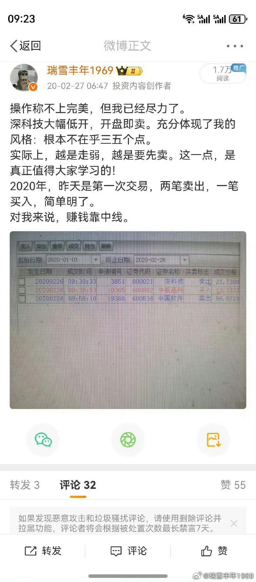 个人的执行力和克制力，远不如当初了。2020年，第一次交易是2月26日。6月到7