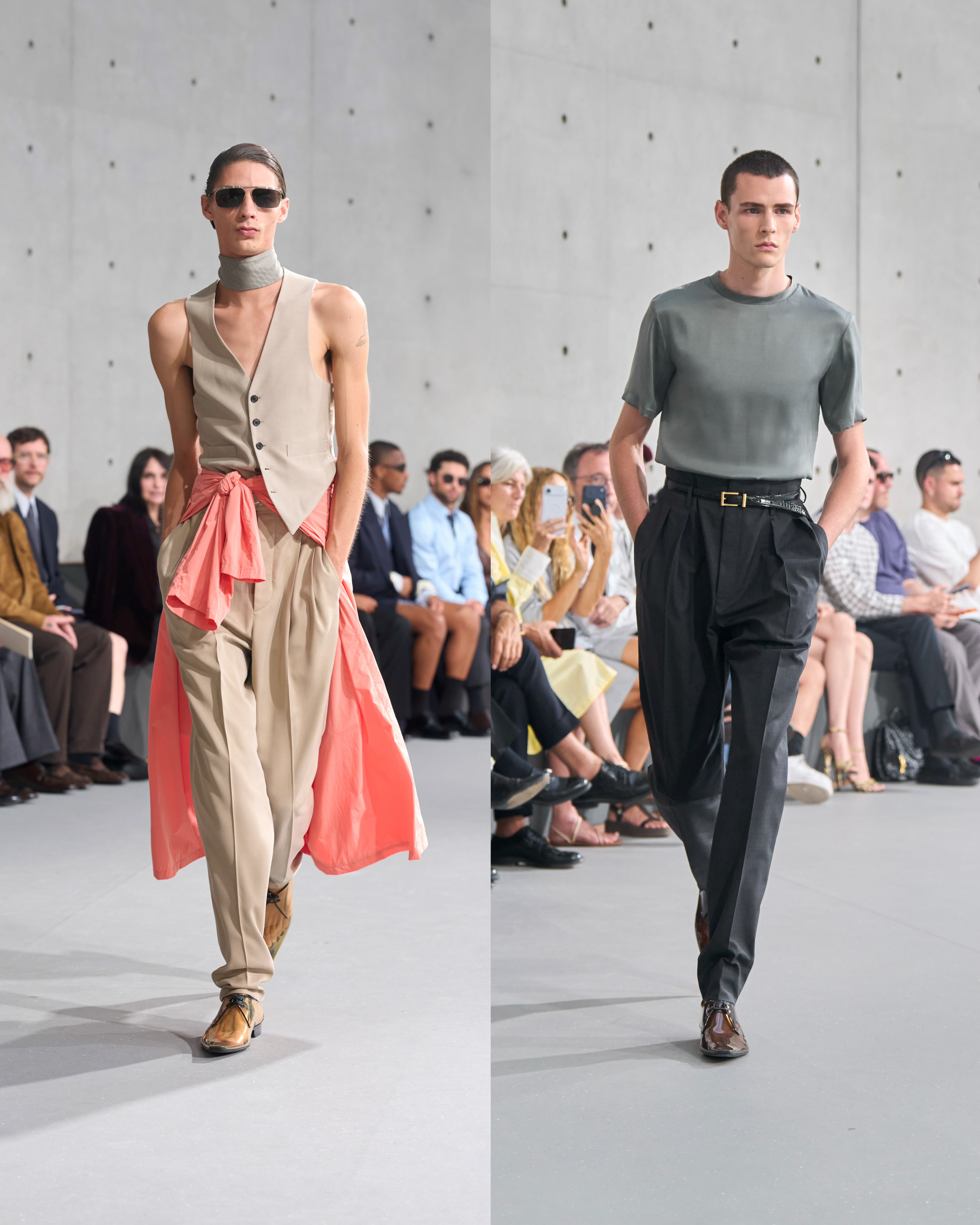 圣罗兰男装秀直击 Saint Laurent 2027夏季男装大秀落地巴黎皮诺艺