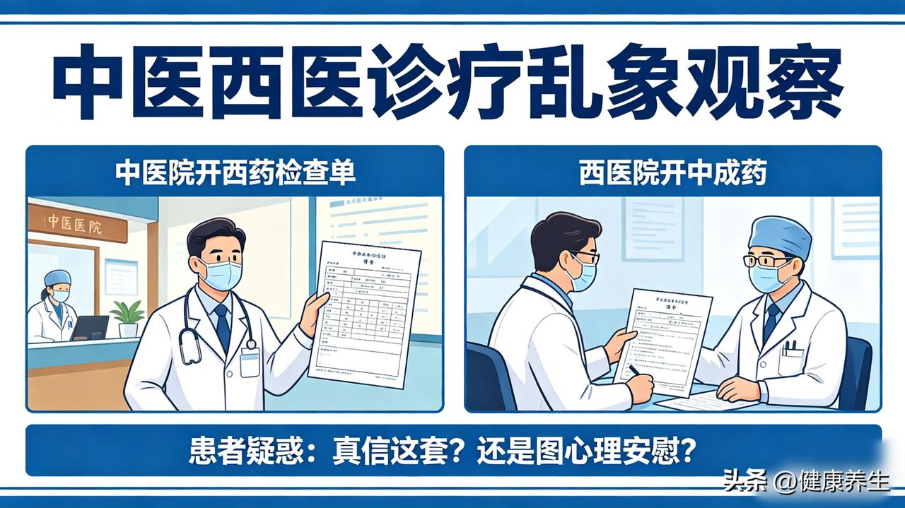 中医西医之争该停停了，但我要说句扎心的：有些中医院看病，开的全是西药检查单，这叫