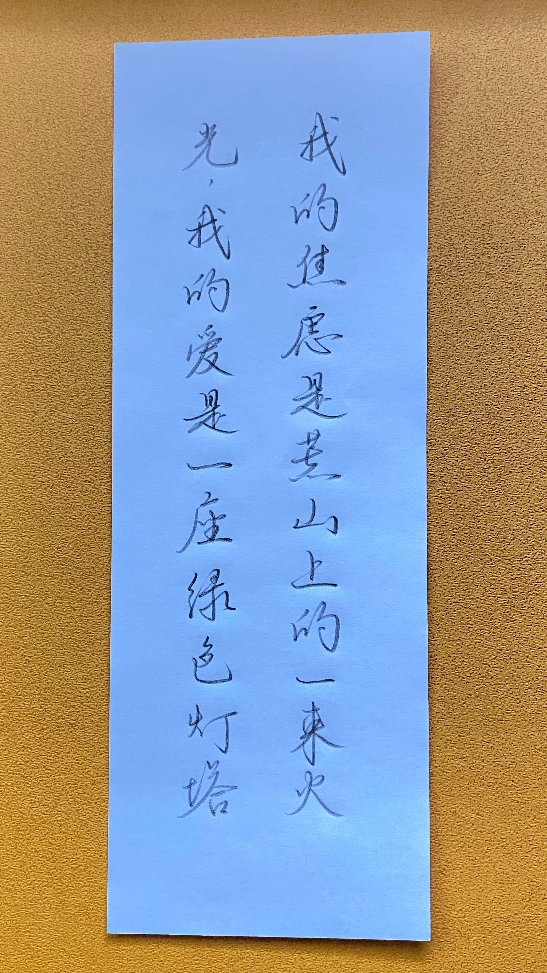 今日作业（2025.1.12）我的焦虑是荒山上的一束火光，我的爱是一座绿色灯塔。