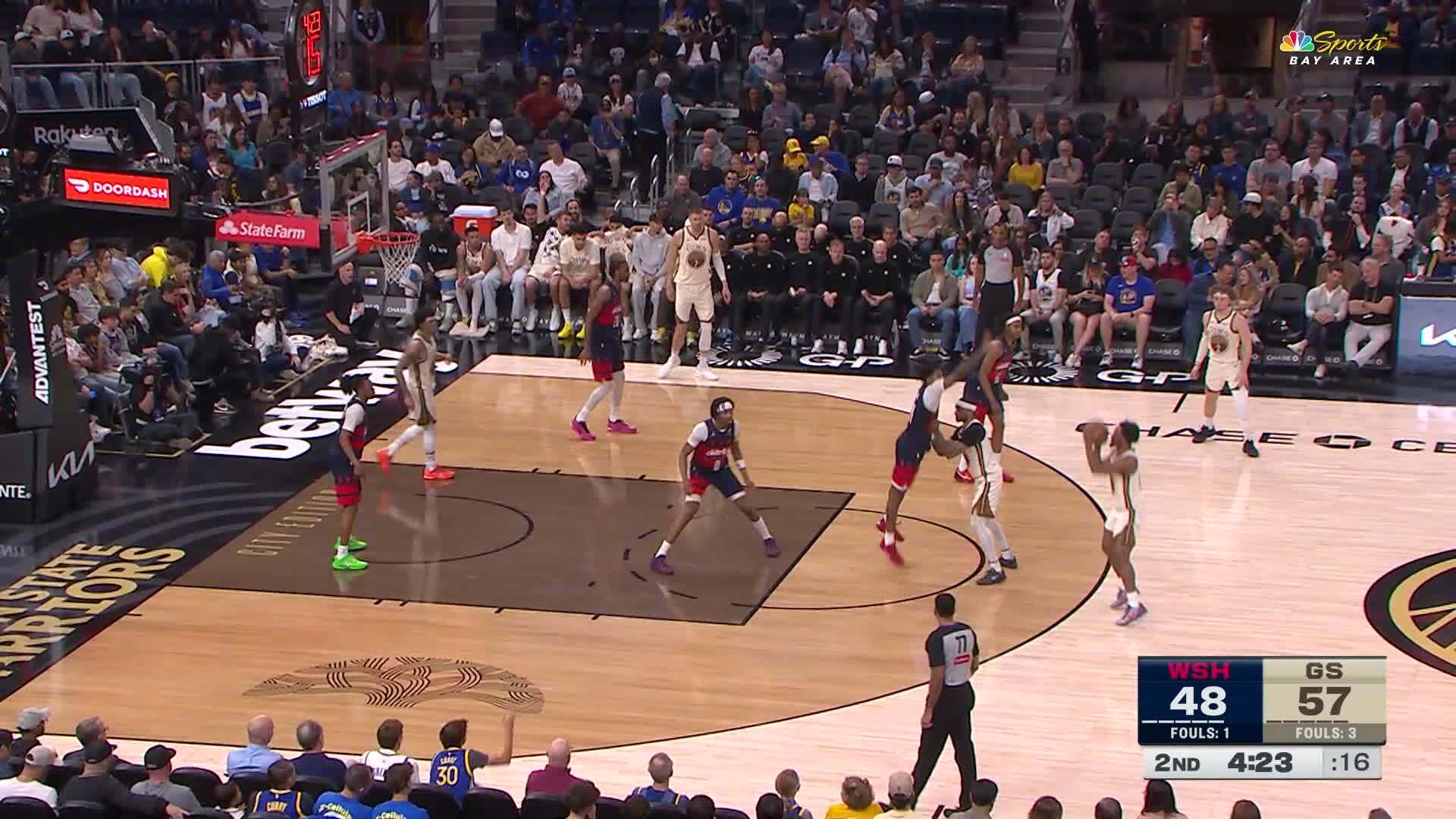 LJ-克莱尔连中两记三分！奇才vs勇士