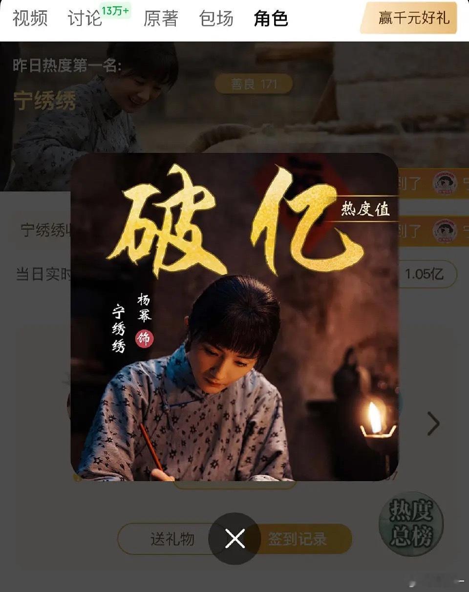 杨幂粉真素长情，女主角首日角色热度也破亿了 ​​​