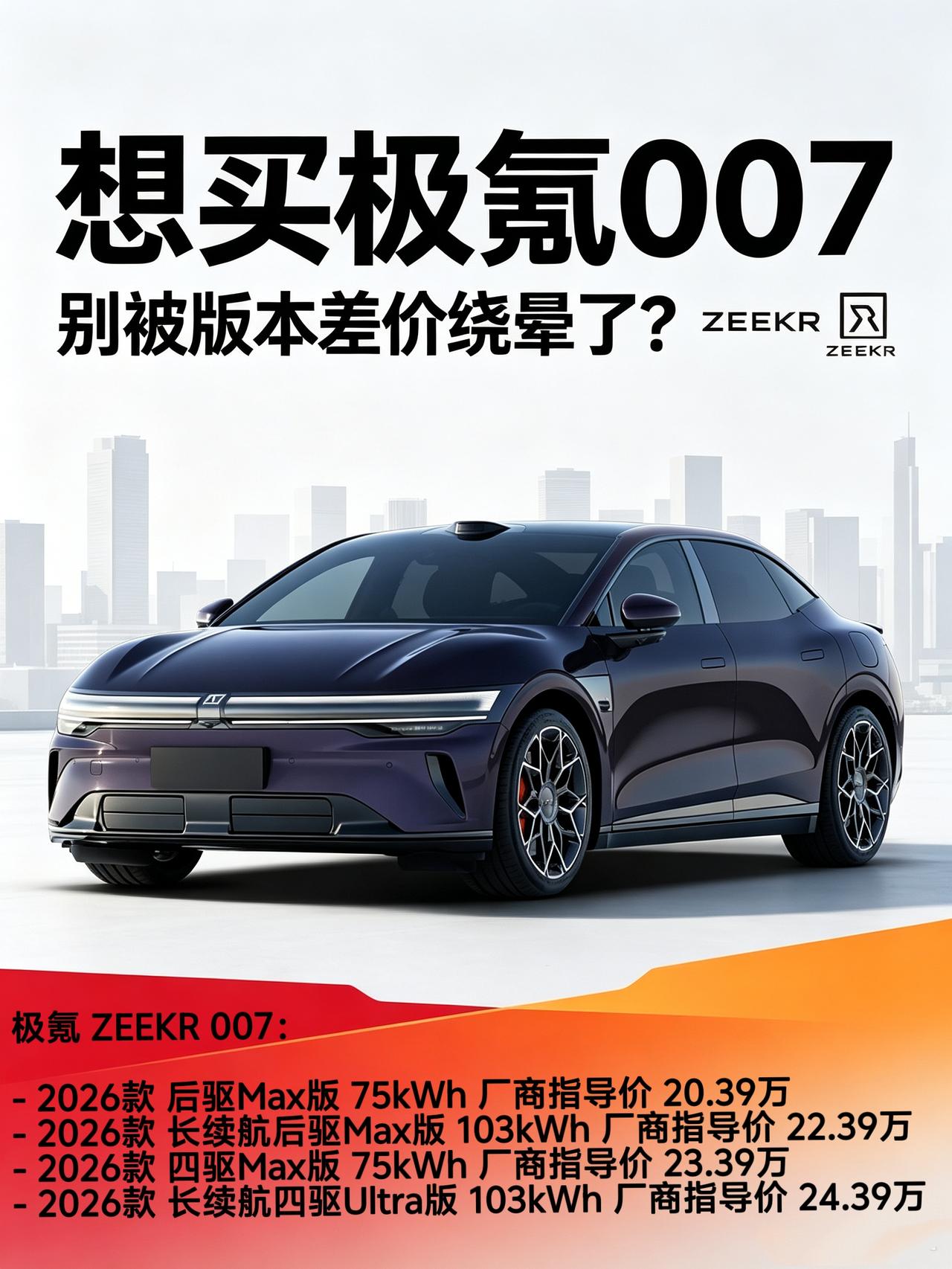 最近身边不少朋友在看2026款极氪007，面对4个版本，看着差价来回对比，越看越
