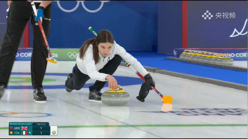 【奥运铜牌赛】阿莫斯很好的Double打开圆心，随后康姐旋进，意大利2-1英国（