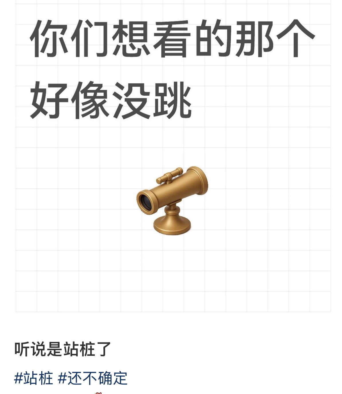 投：有瓜主爆了，某一组没有唱跳，是站桩 