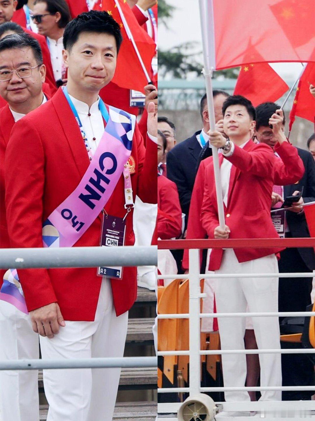巴黎奥运会开幕式中国队，两位旗手好英姿。 ​​​