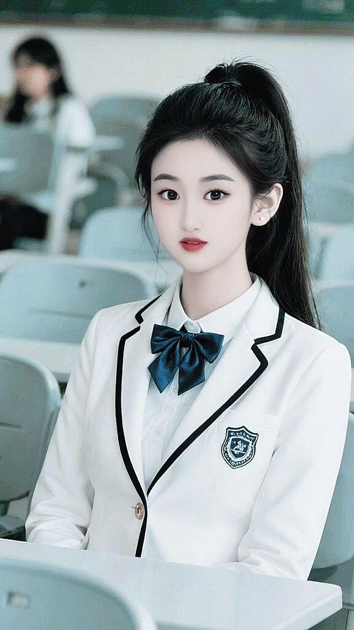 清纯甜美 校园生活 学生时代 青春的样子 高马尾