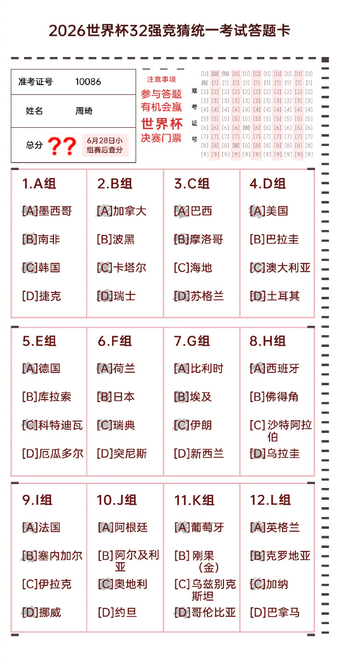 杨鸣跨界预测世界杯32强周琦的世界杯32强名单 篮球圈跨界看足球世界杯，还挺有意