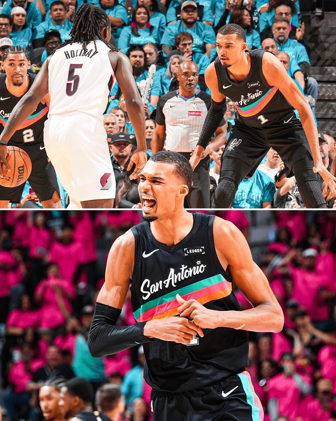 真是防守噩梦啊😦！
开拓者在G1中面对文班亚马防守，11中0！

一个不进也太