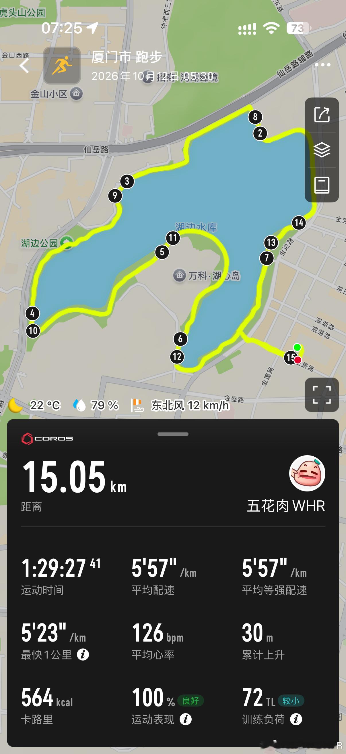 晨跑15km｜早睡早起真是一件高兴的事儿久违的早睡早起，神清气爽早上照镜子最大的