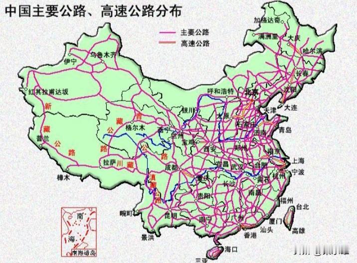 只举个别例子像一个国家承载能力强大，在交通运输方面最为重要，目前中国的高速公路网