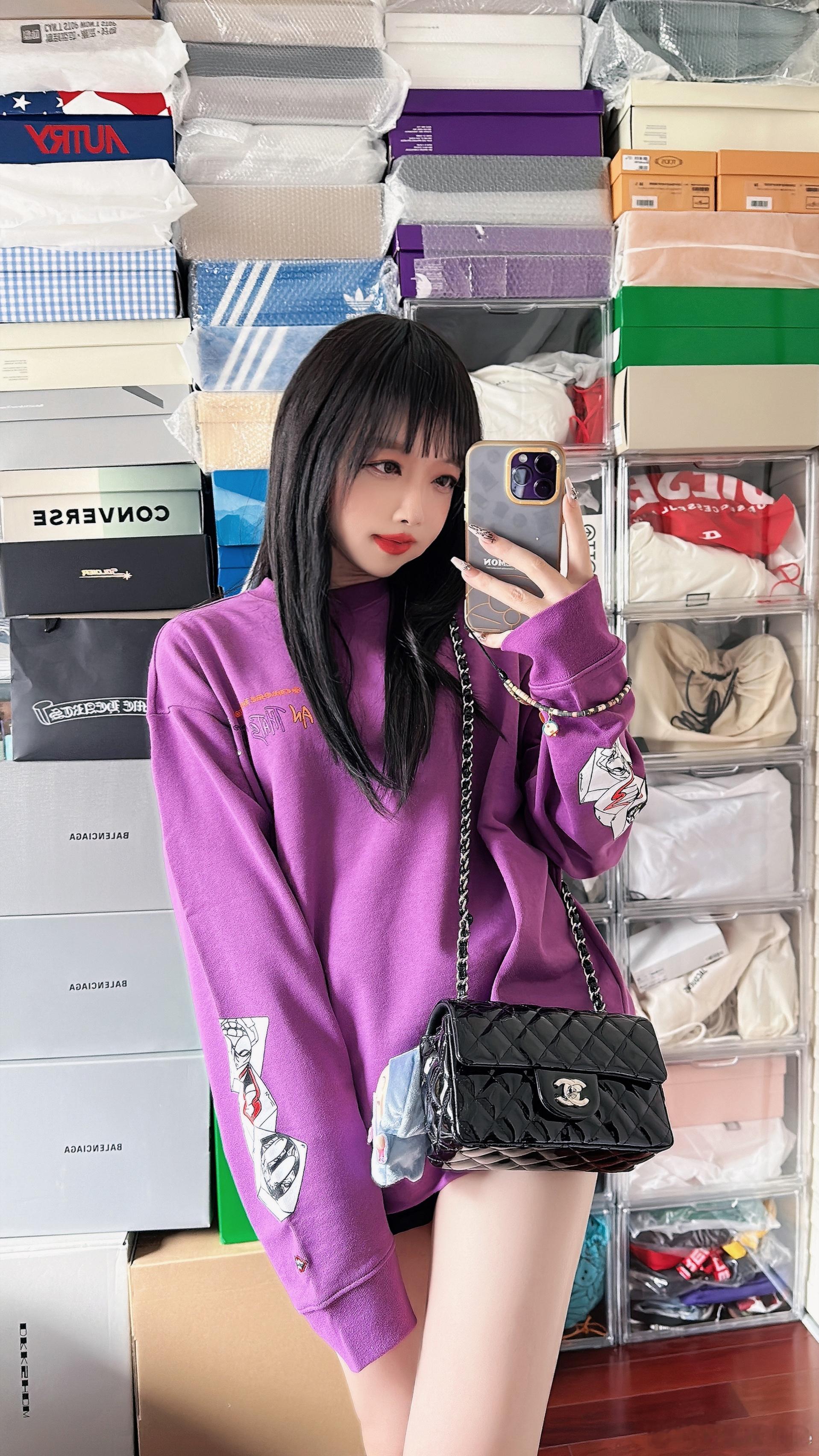 今天是克罗心女孩😈😈紫色真的好显肤色[开学季][开学季] ​​​
