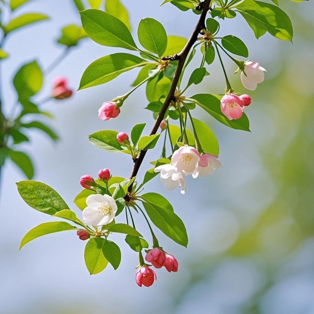 美丽的海棠花 粉嫩粉嫩 