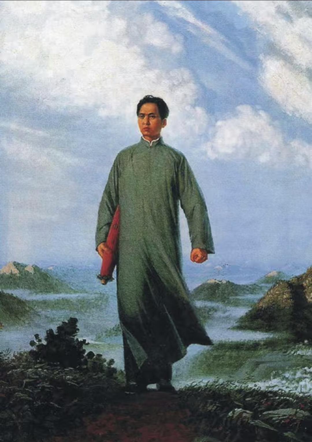 《毛主席去安源》是以1921年秋毛泽东到江西安源路矿组织工人运动为表现题材的油画