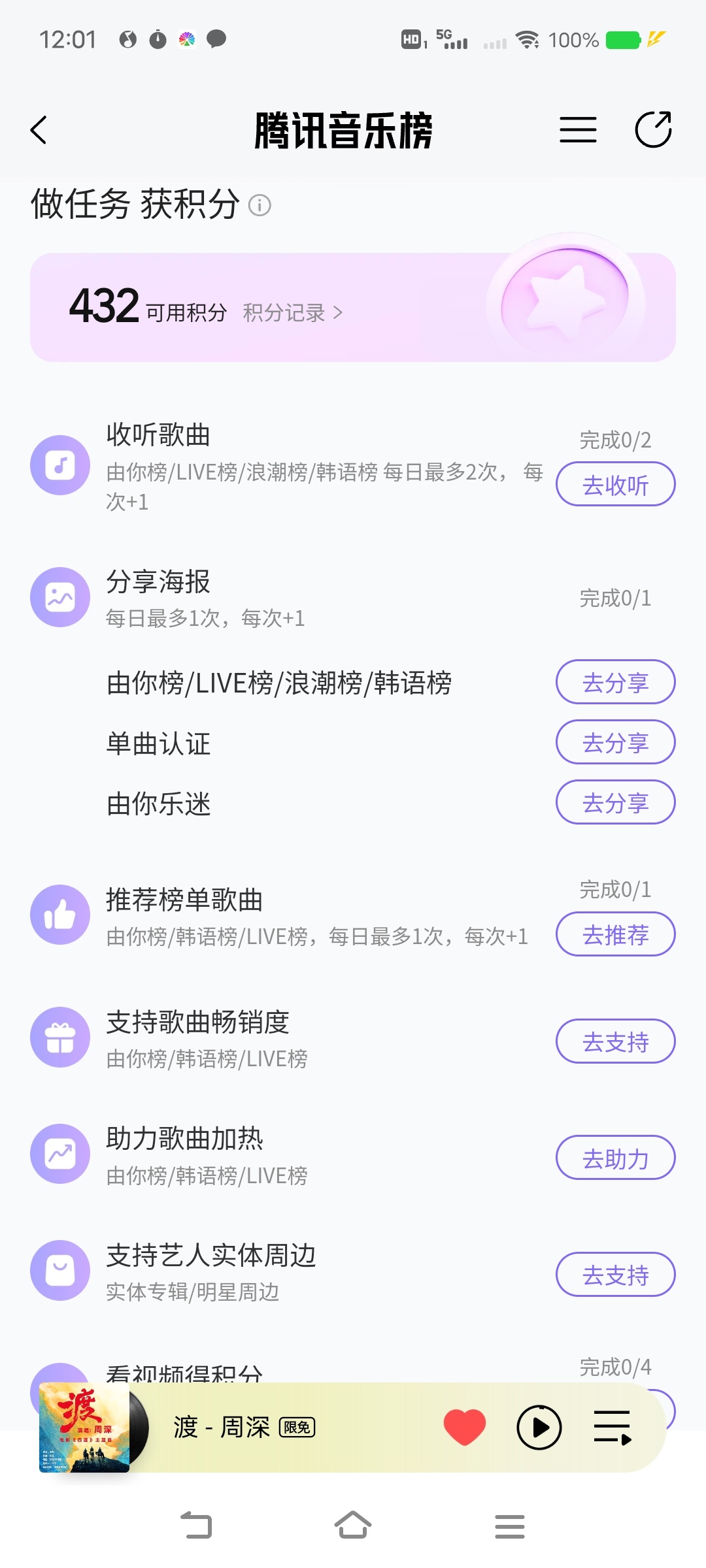 周深周深四渡主题曲上线 ⏰12点整，不再投推荐飘     【做Q音/酷🐶/酷我