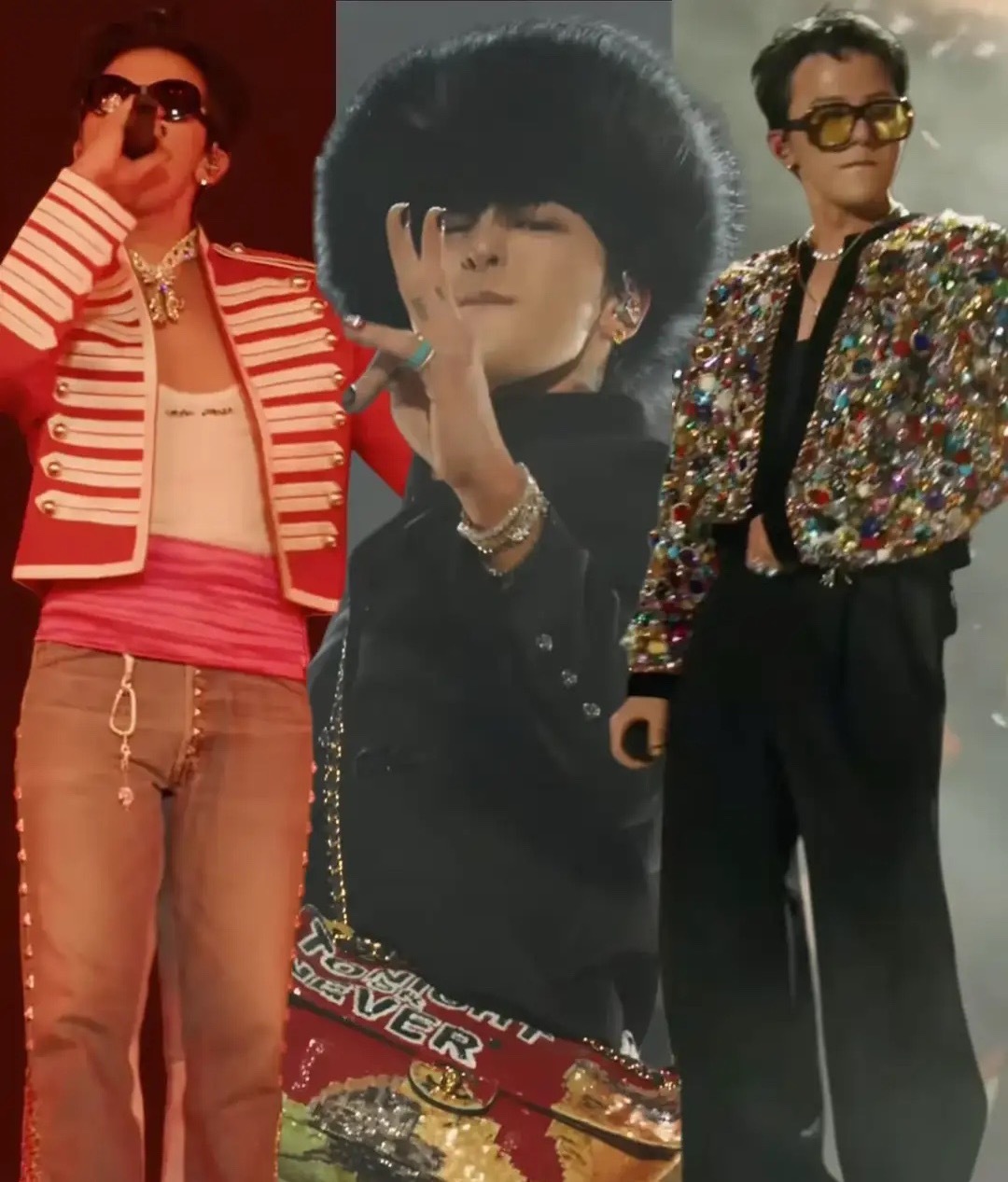 权志龙在科切拉的第二周舞台，三套造型帅翻天，一套比一套炫酷！ 