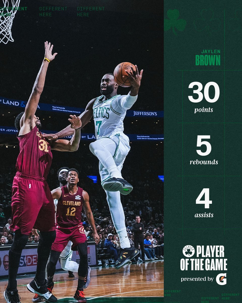 杰伦-布朗当选本场最佳球员！BLEEDGREEN 波士顿凯尔特人[超话] ​​​