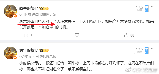 大科技大涨，大老A今天果然还是抄作业。 ​​​