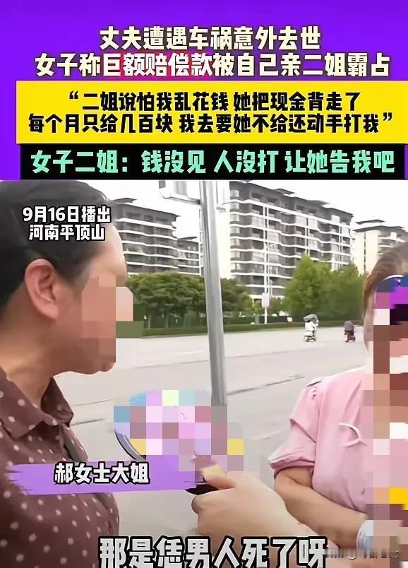 “一点亲情也没了！”河南平顶山，女子丈夫不幸遭遇车祸去世，女子二姐帮女子打赢官司