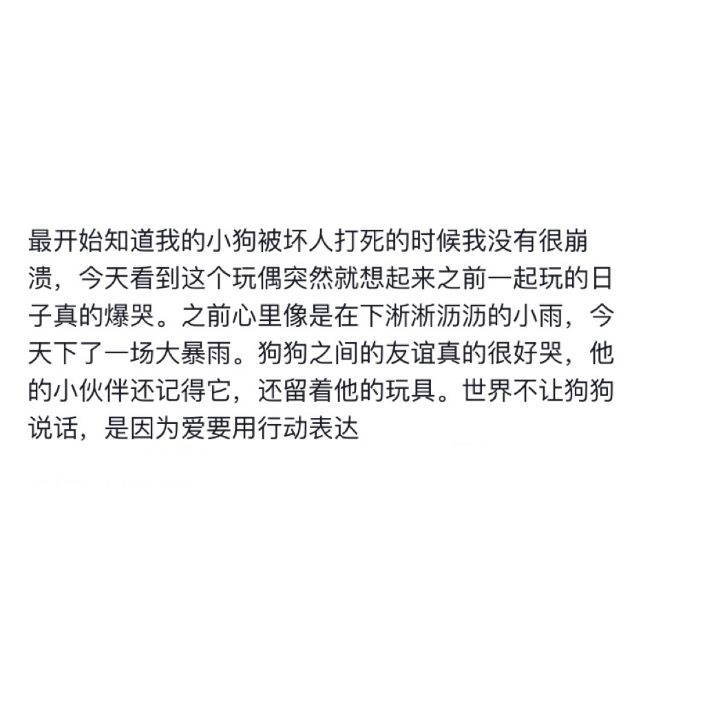 世界不让小狗说话，因为爱需要用行动表达[泪] ​​​