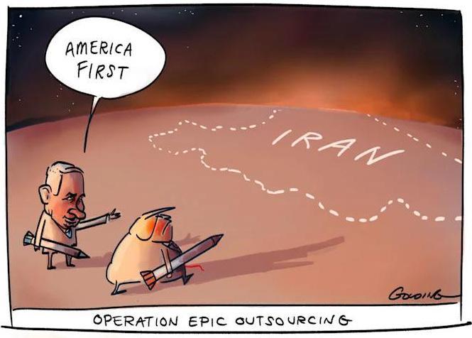 有人把‘美国优先’解读成给内塔尼亚胡打工。最讽刺的是，这种说法流传已久，但好像没