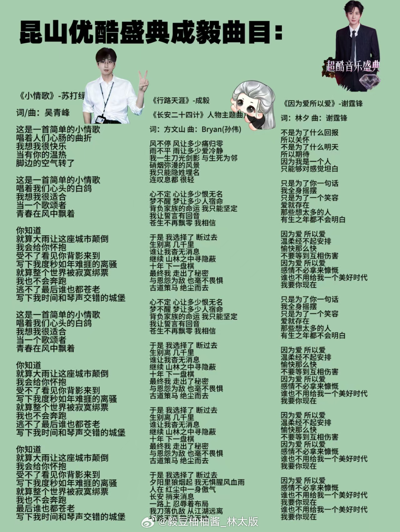 哪个雷锋果果整理的这个歌单，好漂亮好贴心很实用哇~~ 