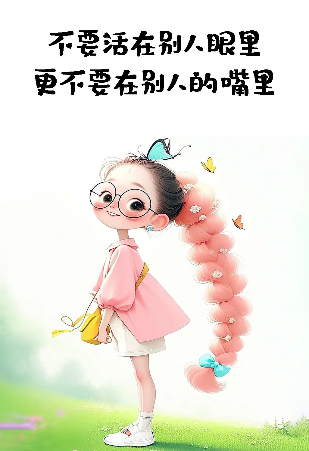 努力去做一个可爱的人 不羡慕谁，也不埋怨谁 在自己的道路上，欣赏自己的风景 遇见
