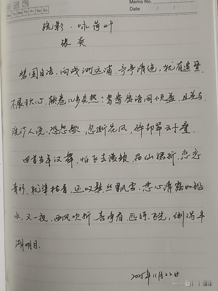 抄书第 1008天（2025年11月22日）
静心✔
戒浮躁，一笔一划。

  