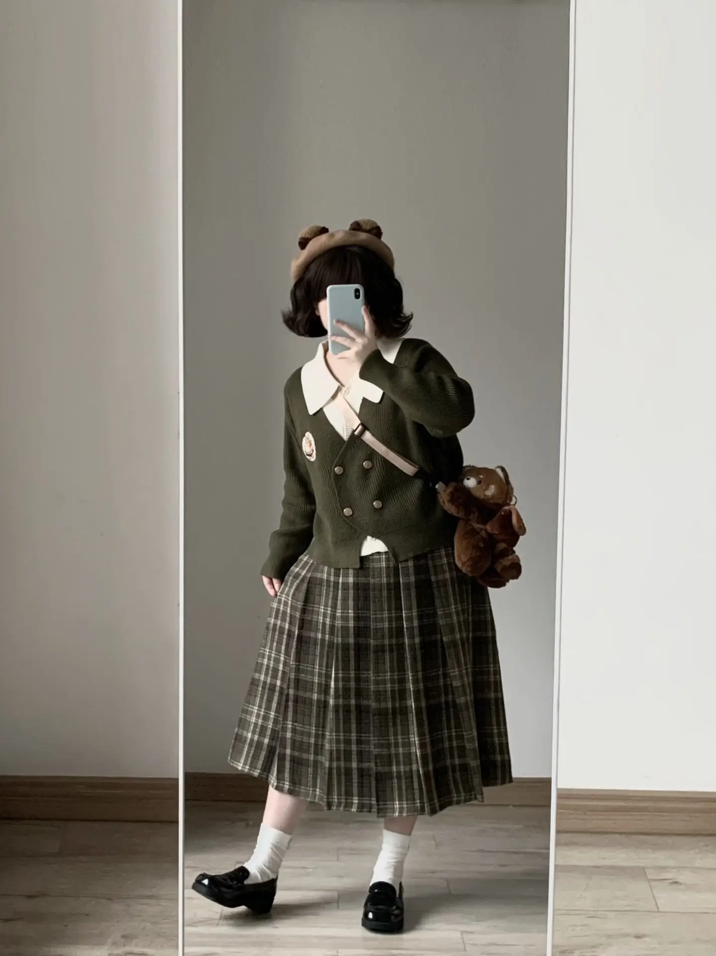 甜妹秋冬学院风穿搭～