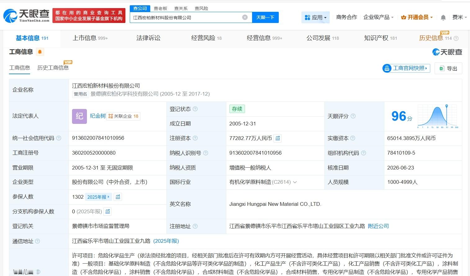 【宏柏新材增资至7.7亿 增幅约22%】财报研究社Pro讯，天眼查App显示，近