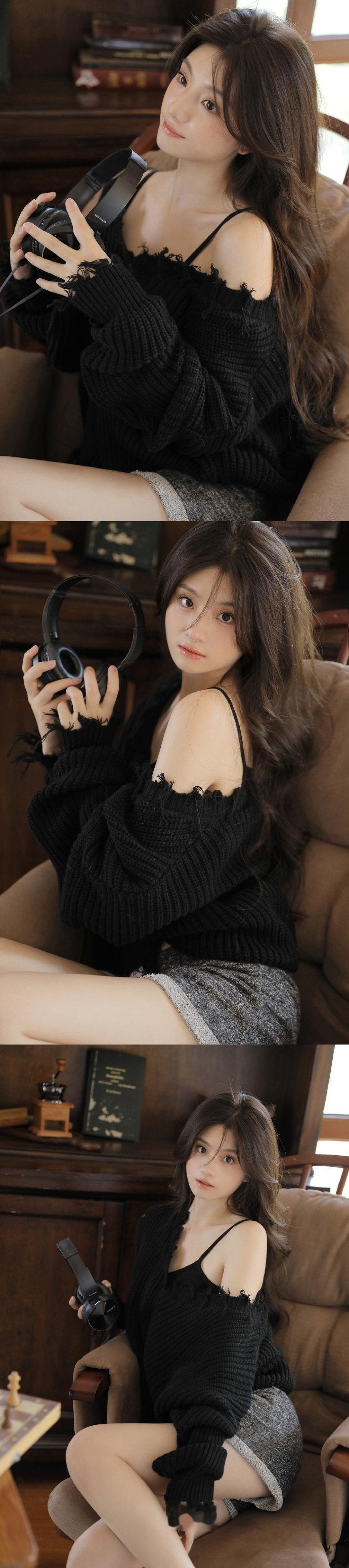 黑色毛衣。 ​​​