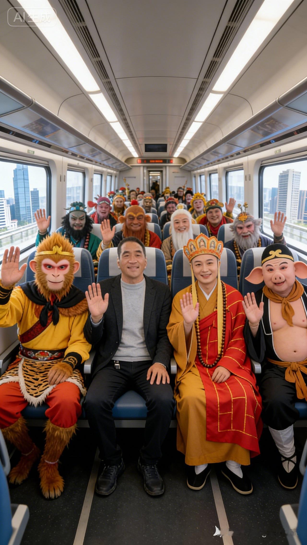 🎉 乘风破浪的列车上，我们穿越时空，与各路神仙共度新年！🎈🎉🎉