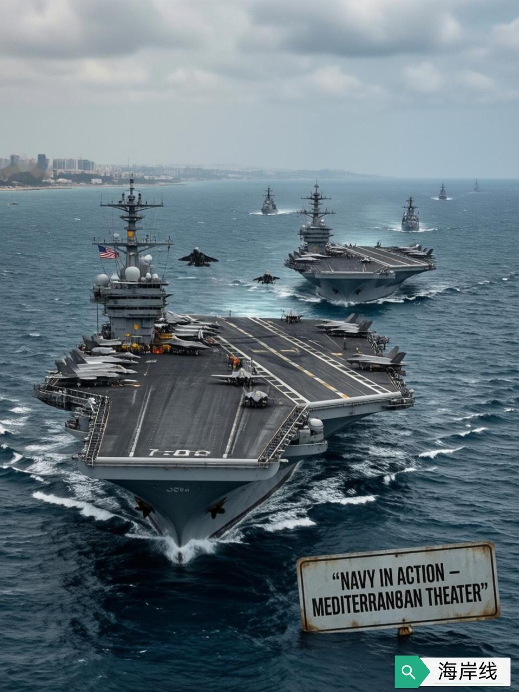 总台记者2月27日传来的消息，美军“福特”号核动力航母已经进入以色列水域，正往海