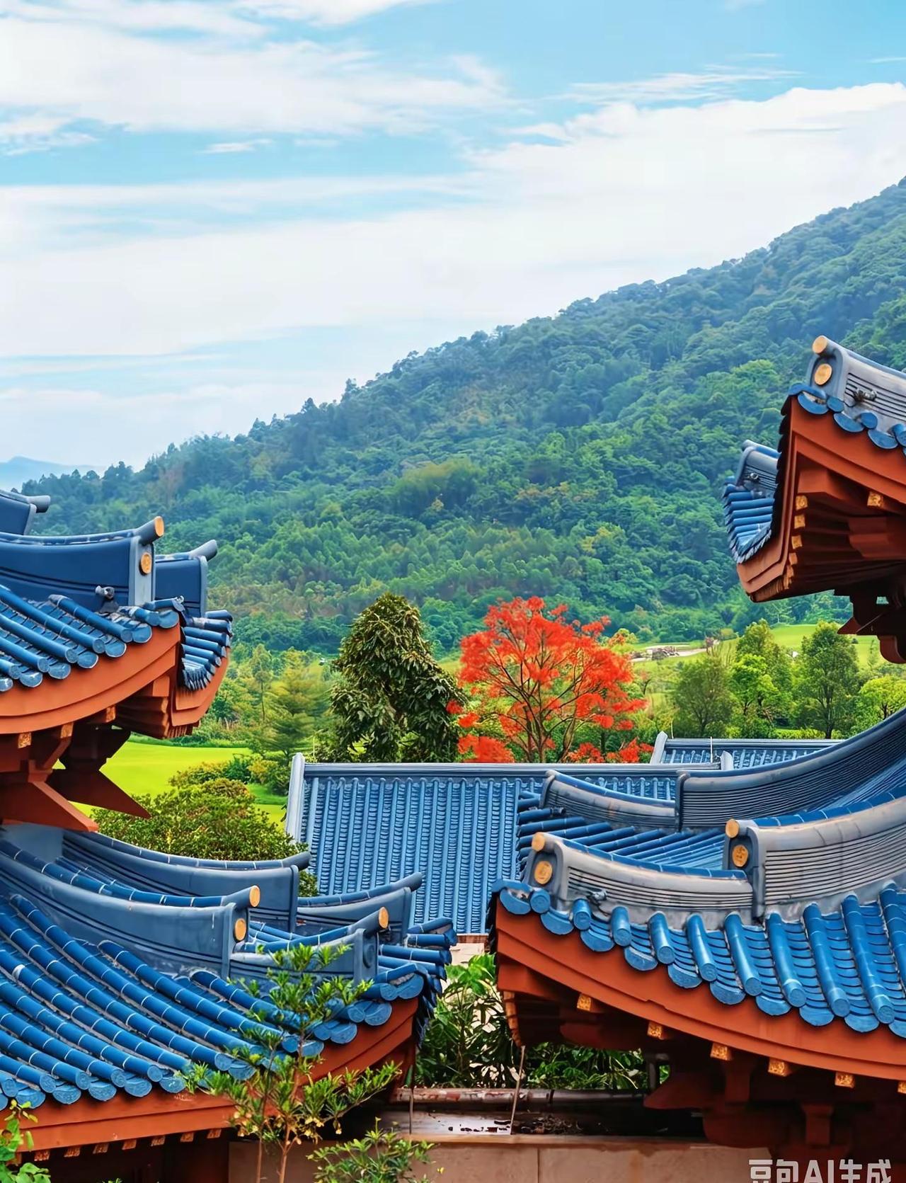 凤凰山脚下的中式秘境🏯。广州从化凤凰山脚下，藏着一座像皇家园林一样的地方——从