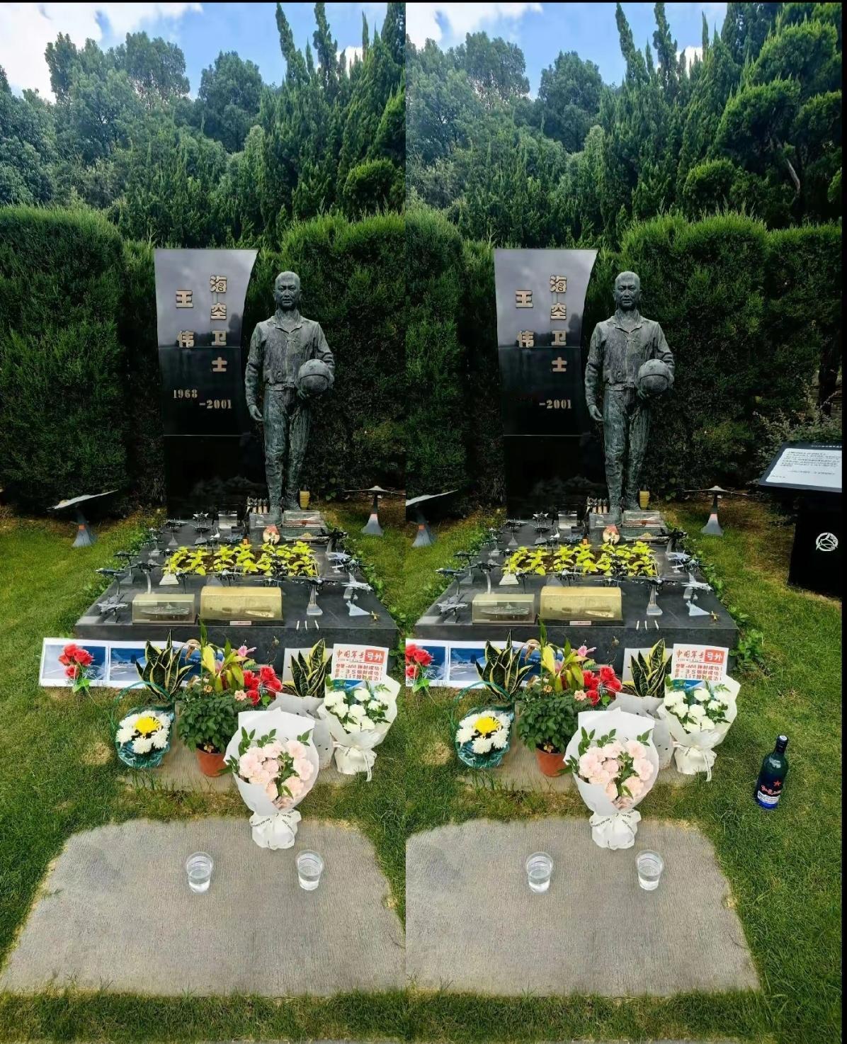 歼-35从福建舰电磁弹射升空的那天，有人把喜讯悄悄送到了王伟烈士墓前，还有满满一