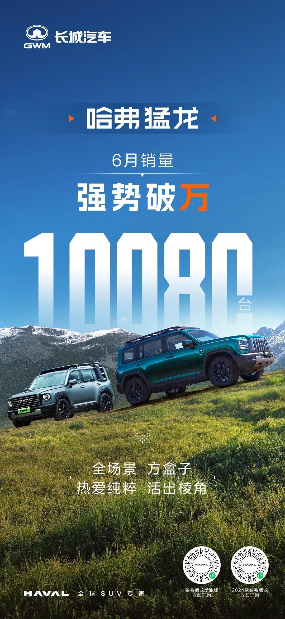 双动力，更纯粹哈弗猛龙6月销量强势破万共赴10080次热爱之选 ​​​