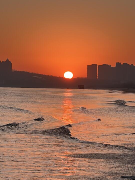 12.29号烟台海边日出实况（含攻略）