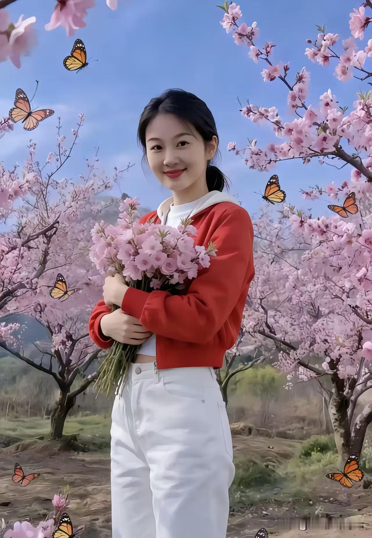 塞鸿秋·我在花海等你
十里芳菲环翠堤，
柔风漫拂垂杨低。
琼花带露凝清致，
桃溪