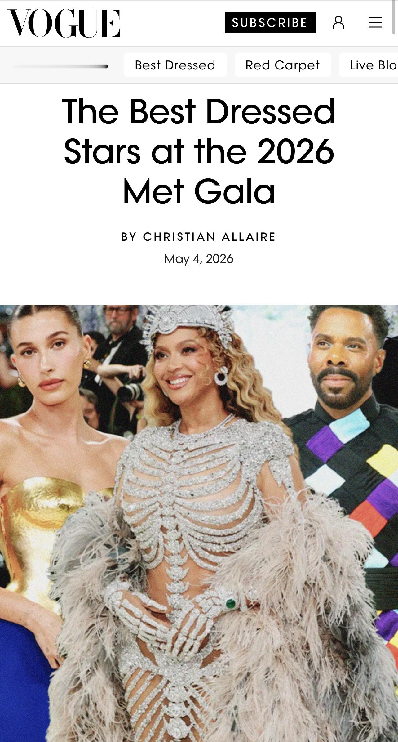 蔡徐坤｜MetGala蔡徐坤入选美国版VOGUE评选的2026 MetGala红