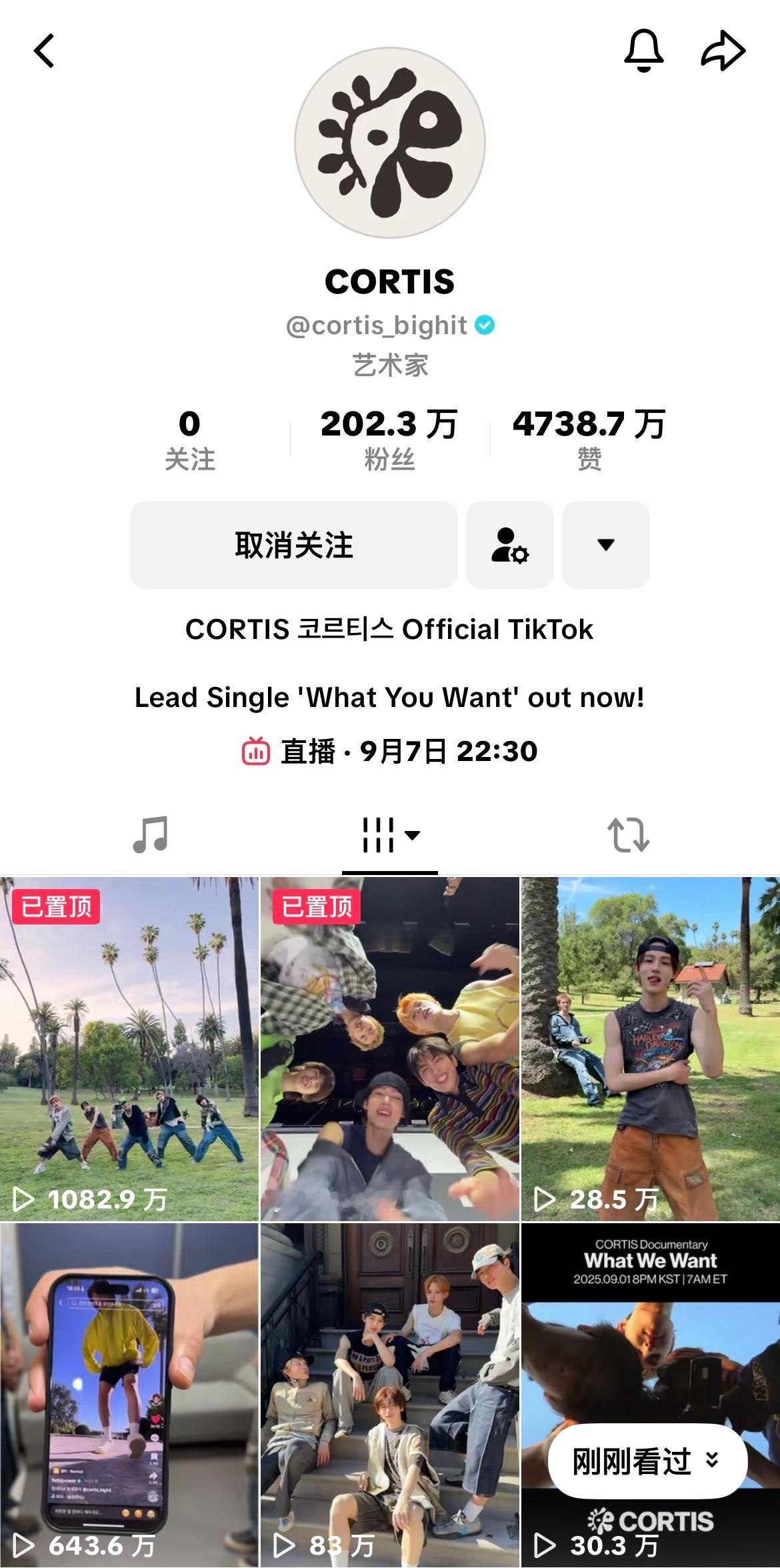 大黑新男团cortis势头挺猛的📊洋抖粉丝已破200万+，超话也金超了 ​​​