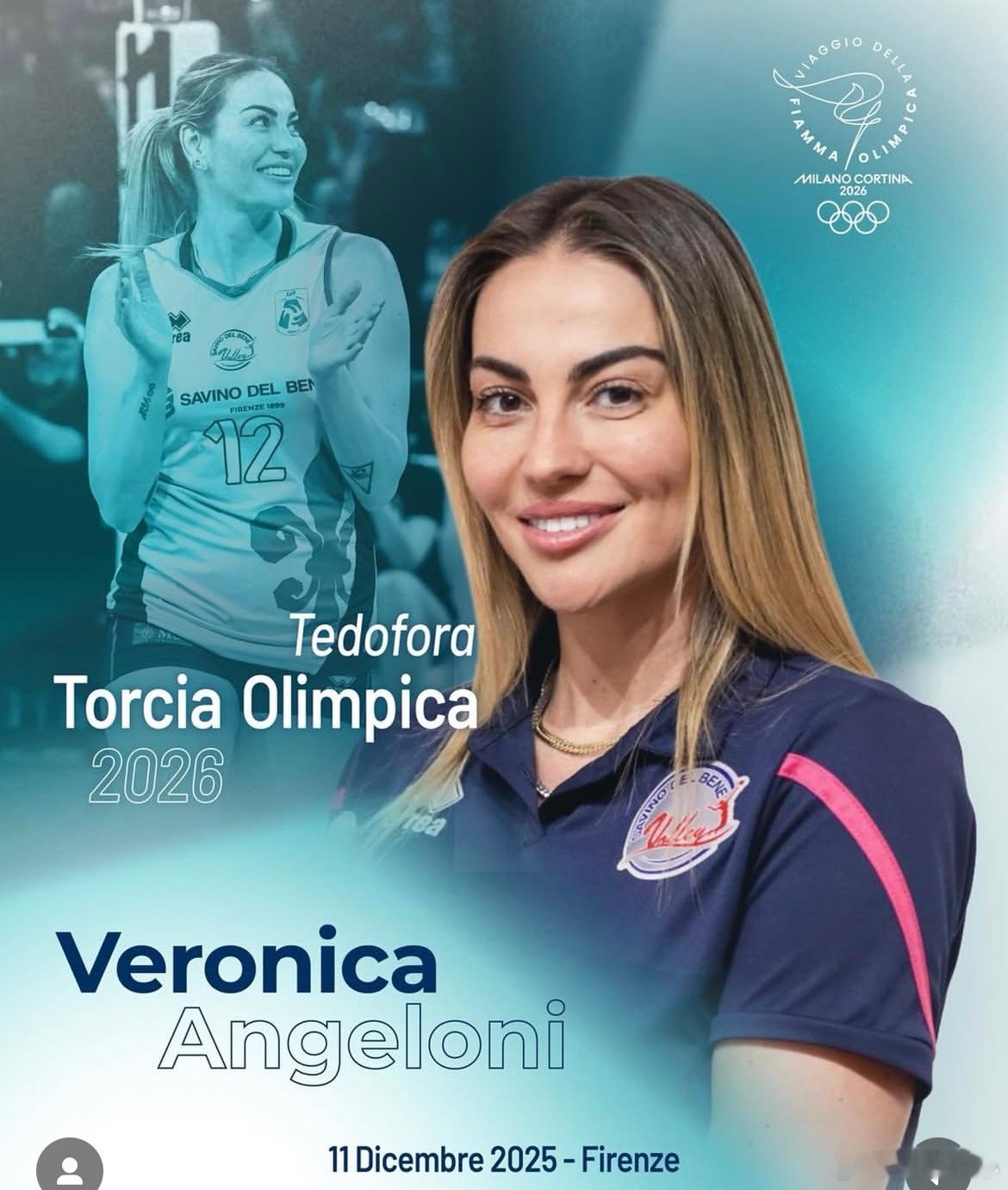 【安吉洛尼成为米兰.科尔蒂纳冬奥运火炬手】斯坎迪奇品牌大使安吉洛尼（前俱乐部主攻